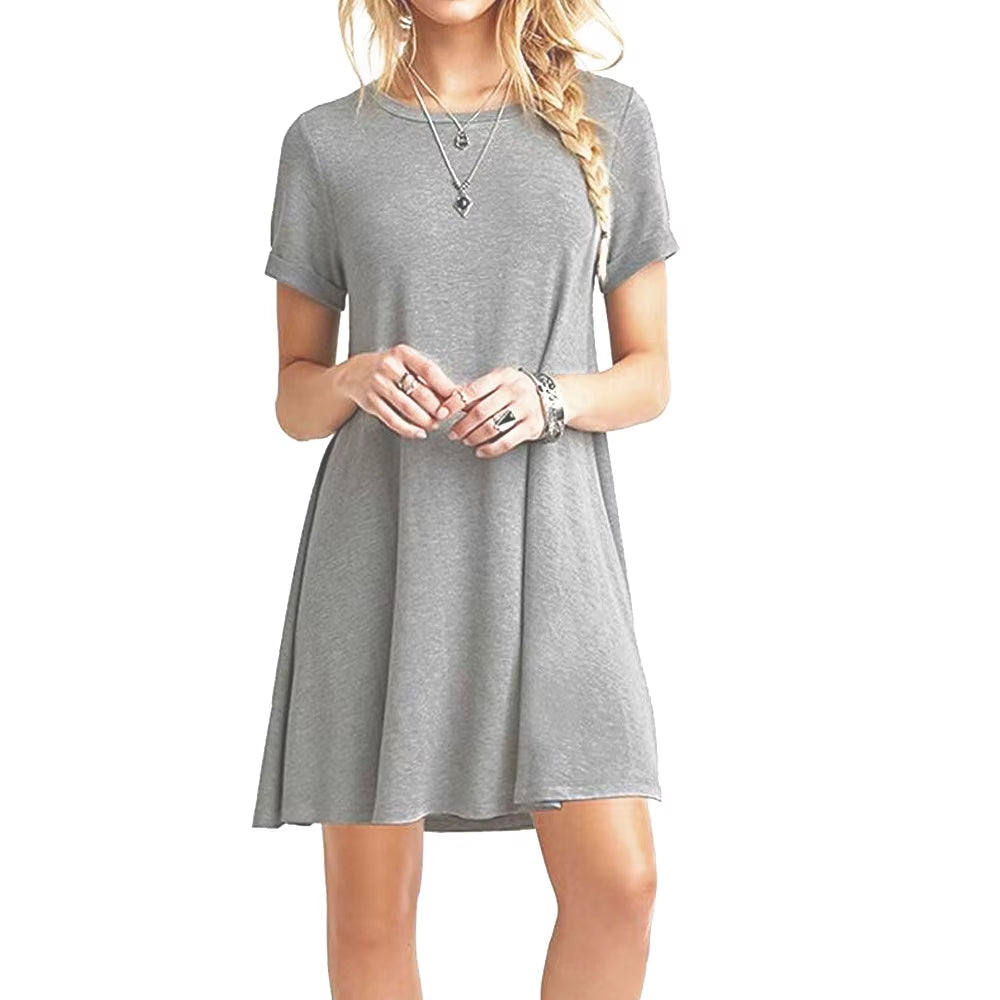 2024 New Summer Party Black or Blue Loose Pocket Beach Dress Spring Women Sleeveless plus Size round Neck Solid Dresses Woman