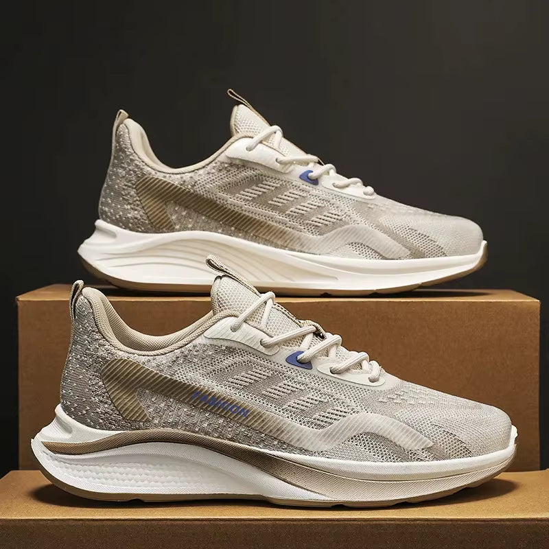 Fashion Men Sneakers Mesh Casual Shoes Lac-Up Men Shoes Lightweight Vulcanize Shoes Walking Sneakers Zapatillas Hombre