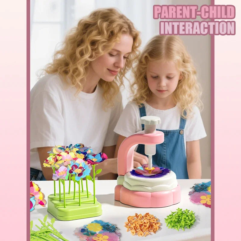 Handmade Flowers Embossing Machine Toy for Kids Fabric Flower Bouquets Toys Children'S DIY Arts Craft Kit Girls Birthday Gift