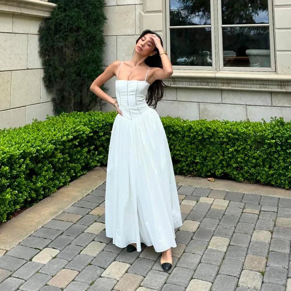 Summer Elegant Dresses for Women 2024 New Arrivals Hollow Out Flare Birthday Party Dresses Midi Print Female Clothing