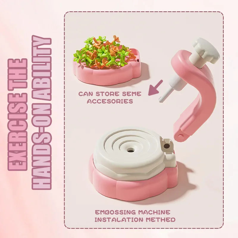 Handmade Flowers Embossing Machine Toy for Kids Fabric Flower Bouquets Toys Children'S DIY Arts Craft Kit Girls Birthday Gift