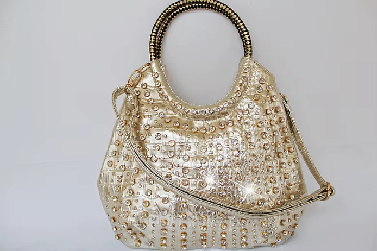 2025 Luxury Fashion Diamonds Women Handbags Genuine Leather Shoulder Bag Female White Rhinestone Messenger Crossbody Tote Bags