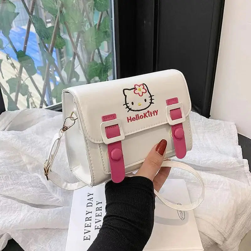 PU Handbag Hellokitty Fashion Cartoon Bag Cinnamoroll Simple Crossbody Bag Outdoor Bag Kawaii Shoulder Square Bag Gift
