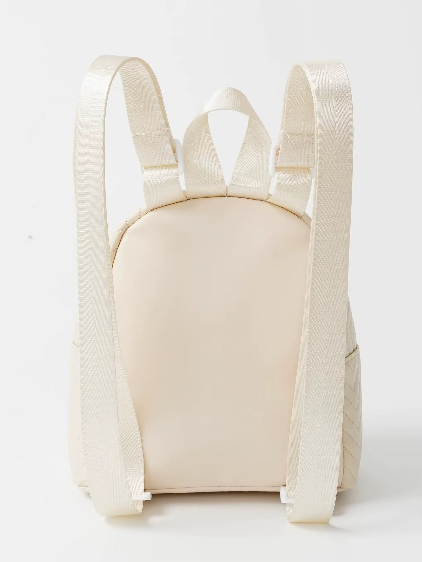 Beige Fashion Simple Classic Quilted Leather Women'S Backpack Classic Backpack Schoolbag Suitable for Traveling and Shopping