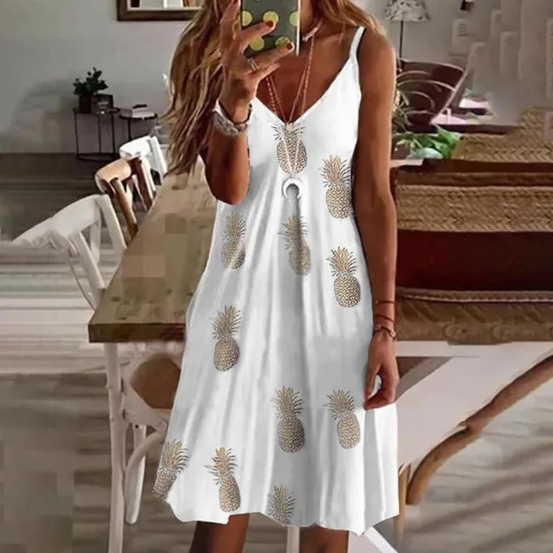 Fashion Women Feather Printed Sleeveless Dresses Comfy Casual Dresses Ladies Elegant Dresses Summer Beach Dresses plus Size XS-5XL