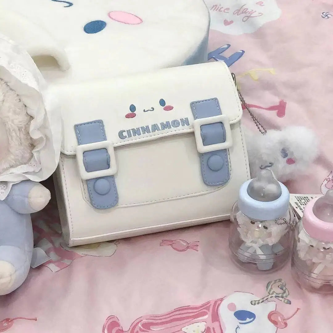 PU Handbag Hellokitty Fashion Cartoon Bag Cinnamoroll Simple Crossbody Bag Outdoor Bag Kawaii Shoulder Square Bag Gift