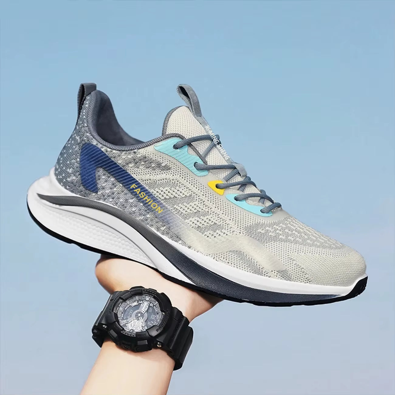 Fashion Men Sneakers Mesh Casual Shoes Lac-Up Men Shoes Lightweight Vulcanize Shoes Walking Sneakers Zapatillas Hombre