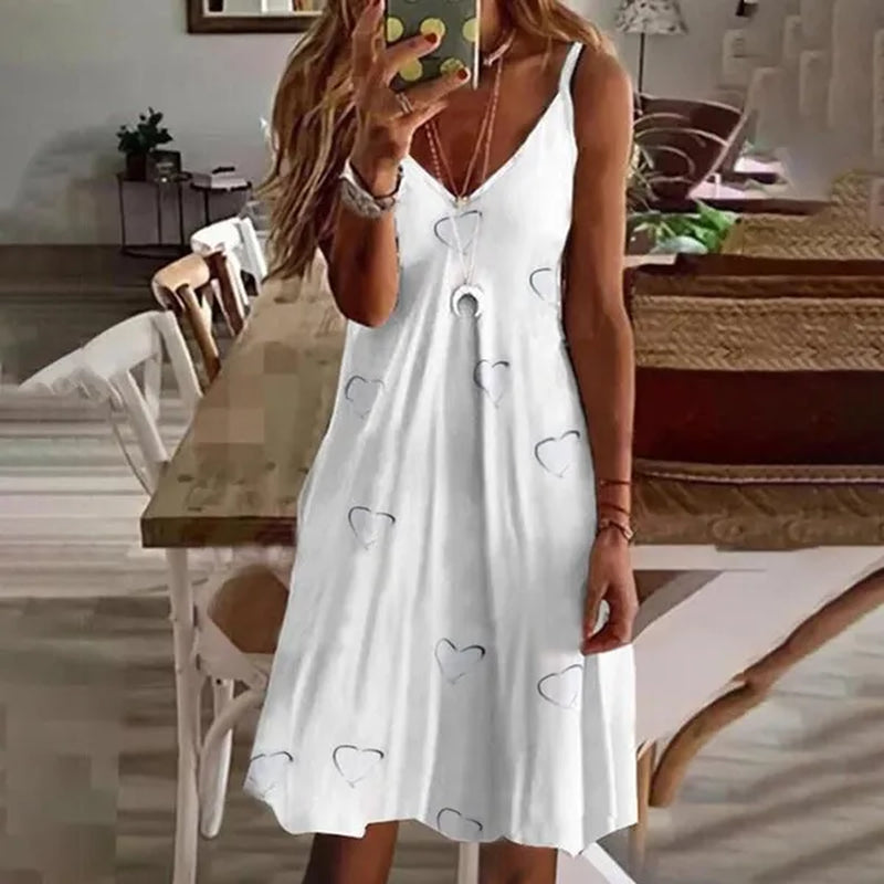 Fashion Women Feather Printed Sleeveless Dresses Comfy Casual Dresses Ladies Elegant Dresses Summer Beach Dresses plus Size XS-5XL