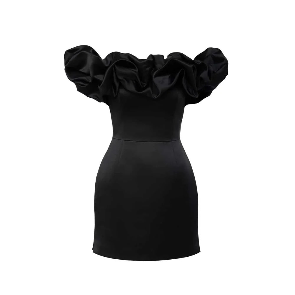Clearance Sale Summer Bodycon Party Dress Women White Ruffle Dress Elegant off the Shoulder Mini Dress Celebrity Even Club Dress