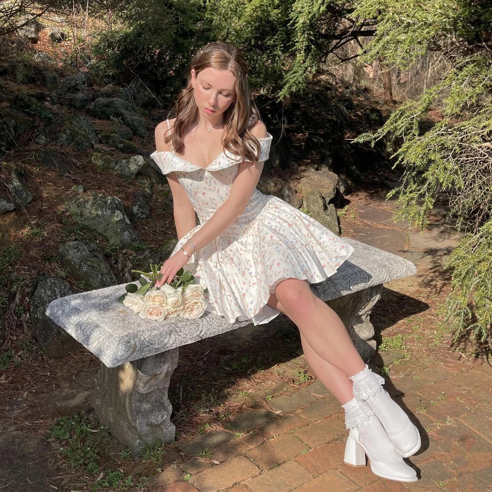 Summer New in Short Dresses off Shoulder Vintage Flare Tulle Skirt Sexy Birthday Party Dresses a Line Women'S Clothing