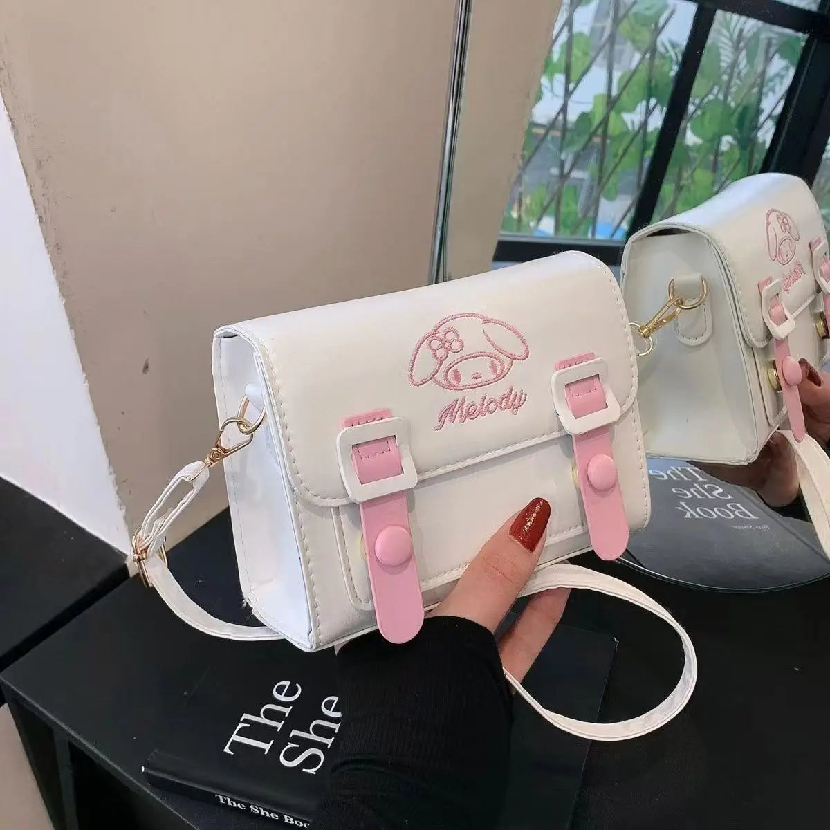 PU Handbag Hellokitty Fashion Cartoon Bag Cinnamoroll Simple Crossbody Bag Outdoor Bag Kawaii Shoulder Square Bag Gift